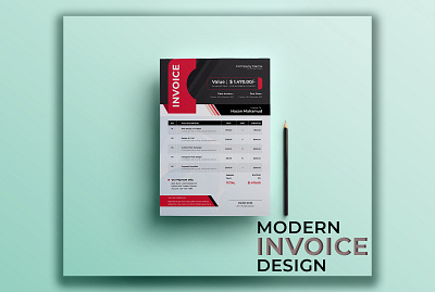 Modern Invoice Design modern invoice design stationary design stationary item design