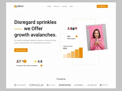ByteBoost - Digital Agency branding clean graphic design marketing agency minimal popular ui uiux ux web website