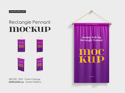 Hanging Wall Flag Rectangle Pennant Mockup Set advertising announcement award banner board canvas cloth event fabric flag hanging medieval mockup mockups pennant pennon post sign textile wall