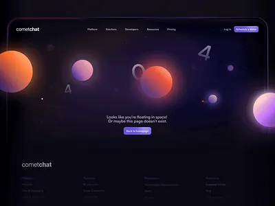 CometChat's 404 galaxy. 404 page clean design desktop illustration significa space ui ux web web design website