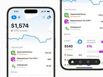 Saldo Finance: Budget App → Home page 3d app budget budget app category chart crypto design finance illustration invest mobile personal finance product design progress bar transactions ui ux web widget