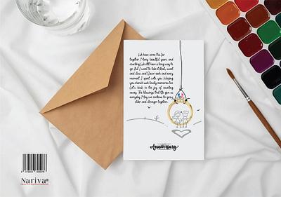 Card design for Nariva anniversary art card downsign engagement graphic design lol nariva valentines
