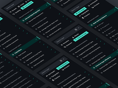 Map Layers Menu agriculture dark dark theme design desktop digital layers map maps menu precision ag. smart ui ui design uiux ux vra