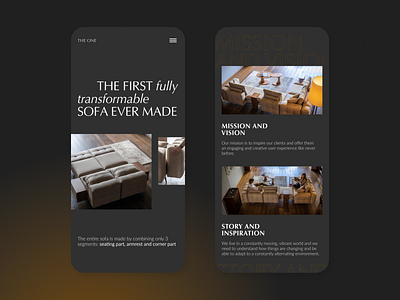 Furniture Web Site Design: Mobile screens ui