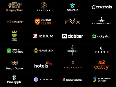 Logos collection animal branding casino color colorful fashion food gambling game logo logotype luxury minimal modern music sport travel