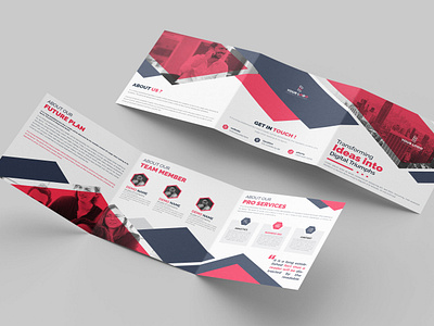 Trifold Square Brochure ​​​​... broucher business proposal company plan template company profile graphic design layout square brochure trifold broh