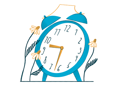 Time illustration camomile character characterdesign clock detail flower illustration illustrator time ukraine