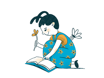 Reading book character characterdesign cute friends illustration illustrator insect kids reading ukraine