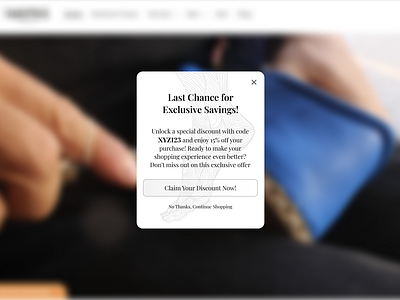 Pop-Up Window barefootdesign dailyui design designthinking digitalmarketing ecommerce graphic design onlineshopping popupwindow portfolio ui ui 016 uidesign uiux uix101 userinterface ux webdesign