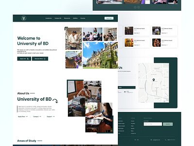 Fictional University UI Design branding design education graphic design graphics graphics design illustration landing page logo section seeamahmod ui ui desiger ui landing page uiux university ux vector we development web design