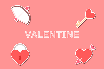 Valentine Stickers Pack: Symbols design illustration sticker valentine