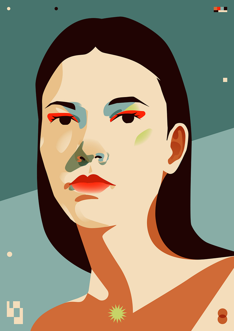 Colorful portrait by Rokas Aleliunas on Dribbble