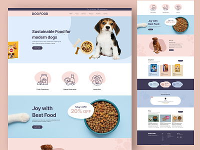 Dog Food Shop Website🐶 branding dog food products dogfood e commerce graphic design landing page motion graphics onlineshop pet food shop pet foods pet health petfood pets product ui design uiux web design website