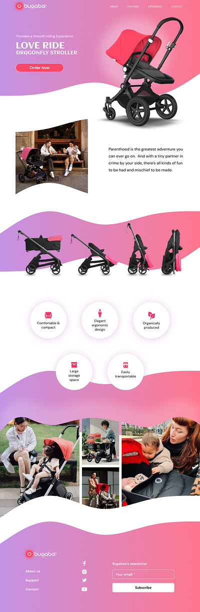 Bugaboo baby stroller - Landing page