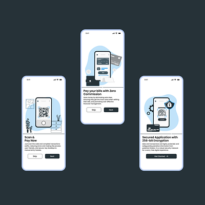 Splash Screens for a Online Payment design illustration ui uidesign user user research uxdesign