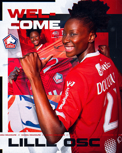 Magou Doucoure welcome to Lille athletics football gameday graphic design matchday poster design soccer