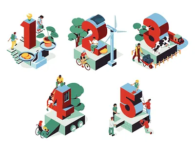 Arkea isometric numbers 3d animation branding character design fagostudio graphic design illustration logo motion graphics numbers people