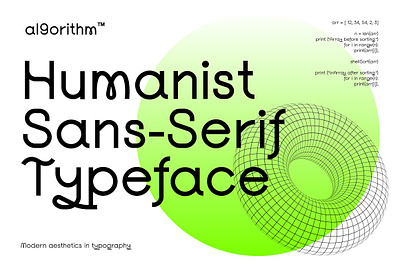 Al9orithm Humanist Sans-Serif Font acid aestethics branded composition font geometric font humanist ideas ideas display kinetic logo font modern soft font typeface typeset typography v