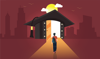 if opportunity doesn't knock, build a door! educationillustration graphic design illustration