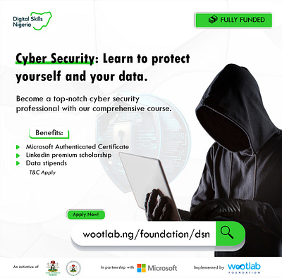 Learn Cyber Security Flyer graphic design