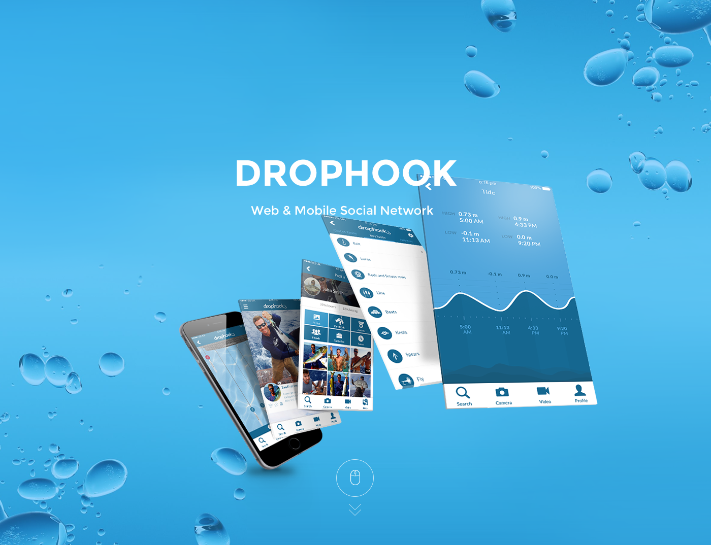 Drophook - Web & Mobile Social Network app design branding design graphic design illustration mobile ui ux web web design