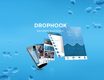 Drophook - Web & Mobile Social Network app design branding design graphic design illustration mobile ui ux web web design