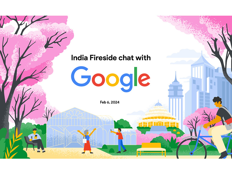 Illustration for Google bangalore blooming character design design google graphic design illustration india product ui vector webdesign
