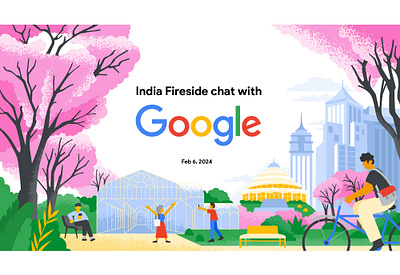 Illustration for Google bangalore blooming character design design google graphic design illustration india product ui vector webdesign