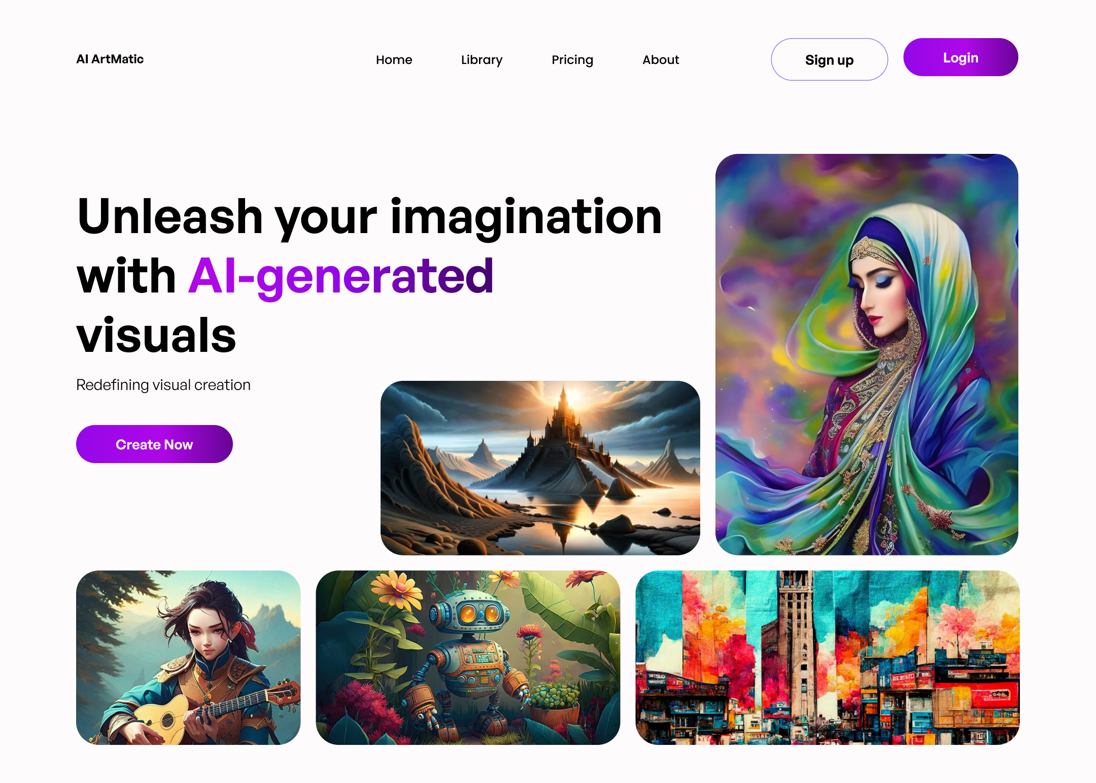 AI-Powered Image Generation Landing Page Design design figma landing page ui