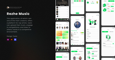 Rezhe mobile application android branding design mobile music ui ux