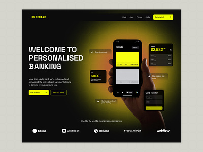 MY VERSION OF LANDING PAGE FOR REBANK - RDL 1 Match 4 bank bank website banking banking website card payment website cards web design clean website debit card debit card web design design digital banking platform digital banking web design digital banking website financial web design financial website payment web design personal banking website ui web design