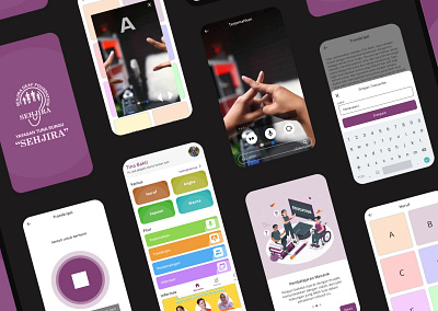 Sehjira Deaf App 3d animation app branding deaf design education freelance graphic design illustration indonesia languange logo mobile purple sign signlanguange social ui ux