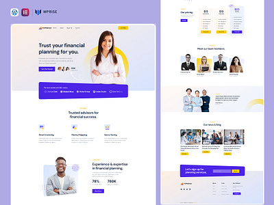 FinPlanner – Financial Planner & Advisor Elementor Template design elementor template ui web design