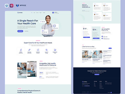Cliniko – Clinical Laboratory & Healthcare Elementor Template branding design elementor template ui web design