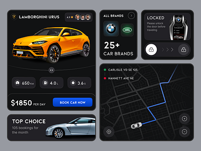 Car Rental UI app application branding car app concept design design app figma graphic design mobile prototype ui user experience user interface ux