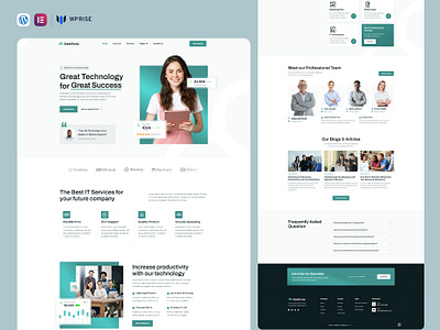 DataPulse – IT Solutions & Tech Company Elementor Template branding design elementor template graphic design ui web design