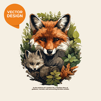 Mother Fox - Vector Illustration design graphic design illustration typography vector
