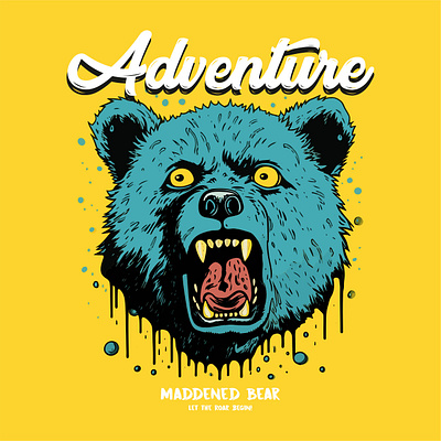 Maddened Bear Vector Design T-Shirt design graphic design illustration typography vector