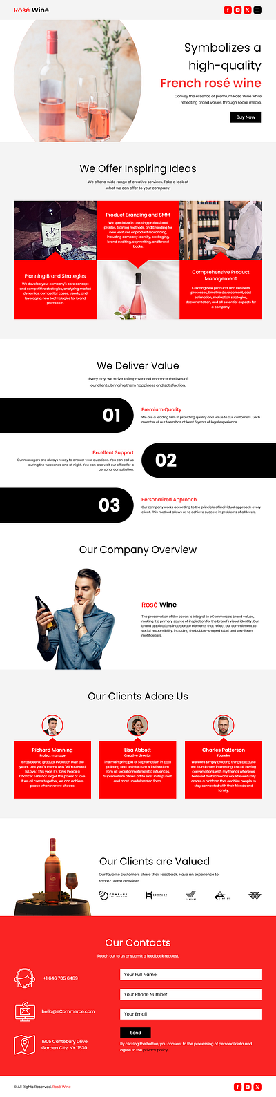 Wine eCommerce Website Landing Page Design ecommerce landing page landing page design ui ui design wine ecommerce website