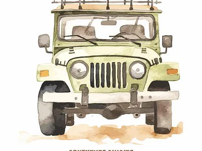 Adventure Awaits - T-Shirt Vector Design design graphic design illustration typography vector watercolor