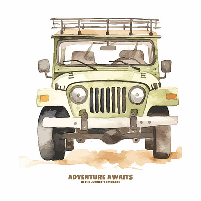 Adventure Awaits - T-Shirt Vector Design design graphic design illustration typography vector watercolor