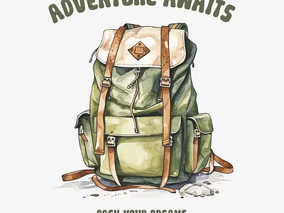 Adventure Awaits - T-Shirt Vector Design design graphic design illustration outdoor vector typography vector watercolor