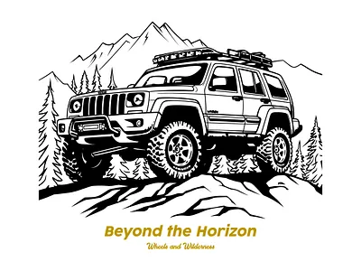 Beyond The Horizon - T-Shirt Vector Design design graphic design illustration outdoor vector typography vector