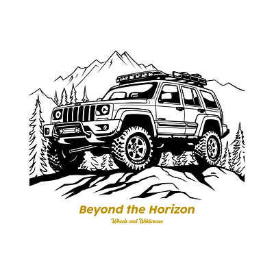 Beyond The Horizon - T-Shirt Vector Design design graphic design illustration outdoor vector typography vector