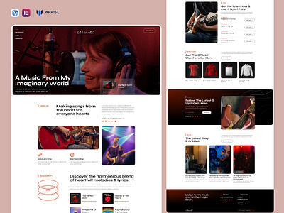 MusicalZ – Musician, Singer & Band Elementor Template branding design elementor template graphic design ui web design