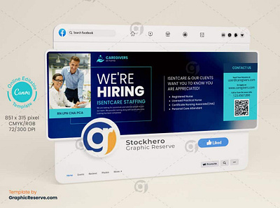 Caregivers Hiring Social Media Cover Template Canva caregiver social media cover caregivers hiring facebook cover caregiving at home caregiving social media template facebook cover hiring social media template home care social media social media cover