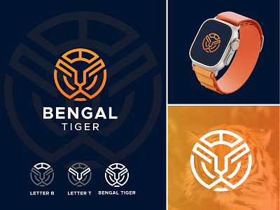 bengal tiger - Logo Design abstract app logo brand identity branding creative logo gradient logo logo logo design minimal logo minimalist logo modern logo tiger logo visual identity