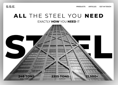 Steel Company Website Light Version animation beautiful design figma minimal steel ui uidesign ux uxdesign website