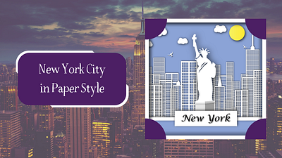 NEW YORK CITY IN PAPER CUT STYLE adobe illustrator graphic design illusration papercut vector