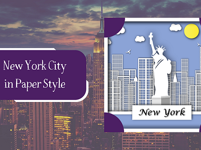 NEW YORK CITY IN PAPER CUT STYLE adobe illustrator graphic design illusration papercut vector